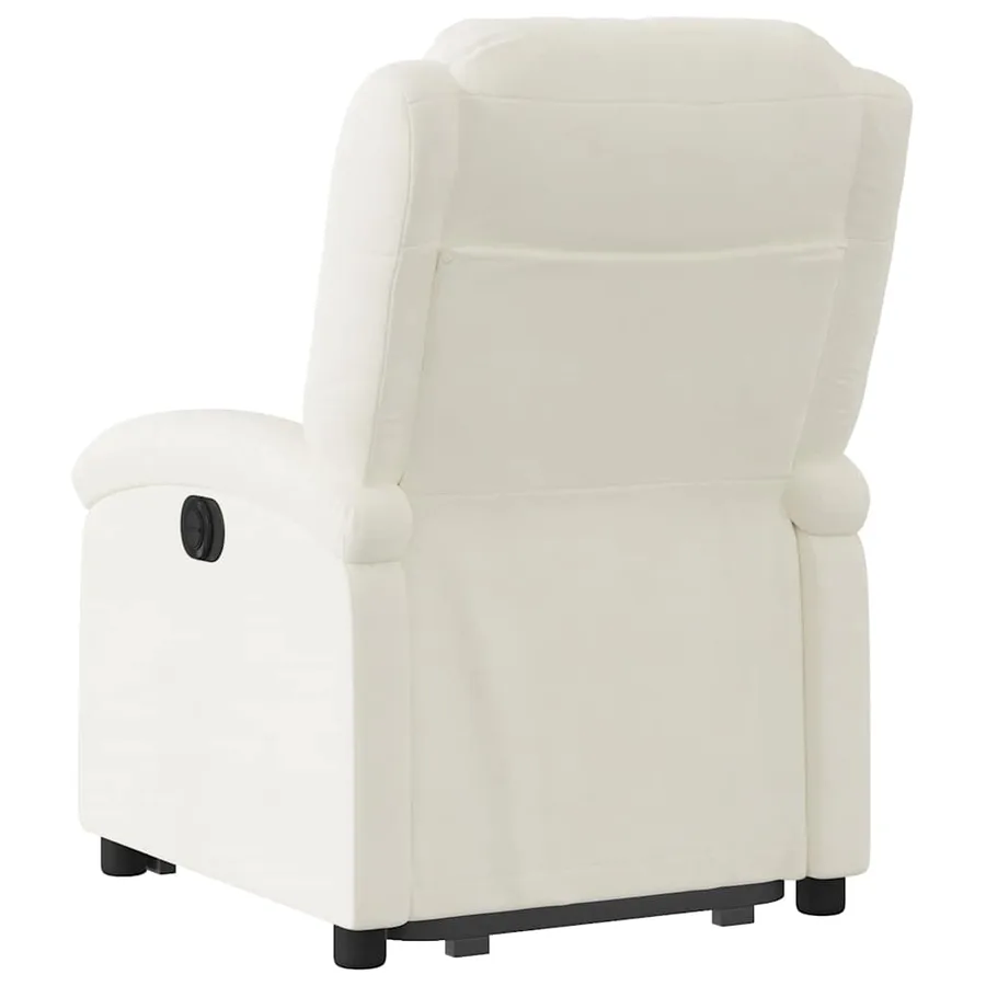 Fauteuil inclinable électrique crème velours - 5