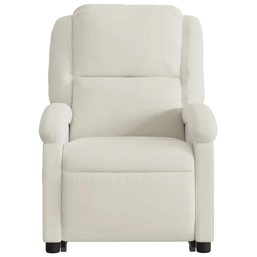 Fauteuil inclinable électrique crème velours - 9