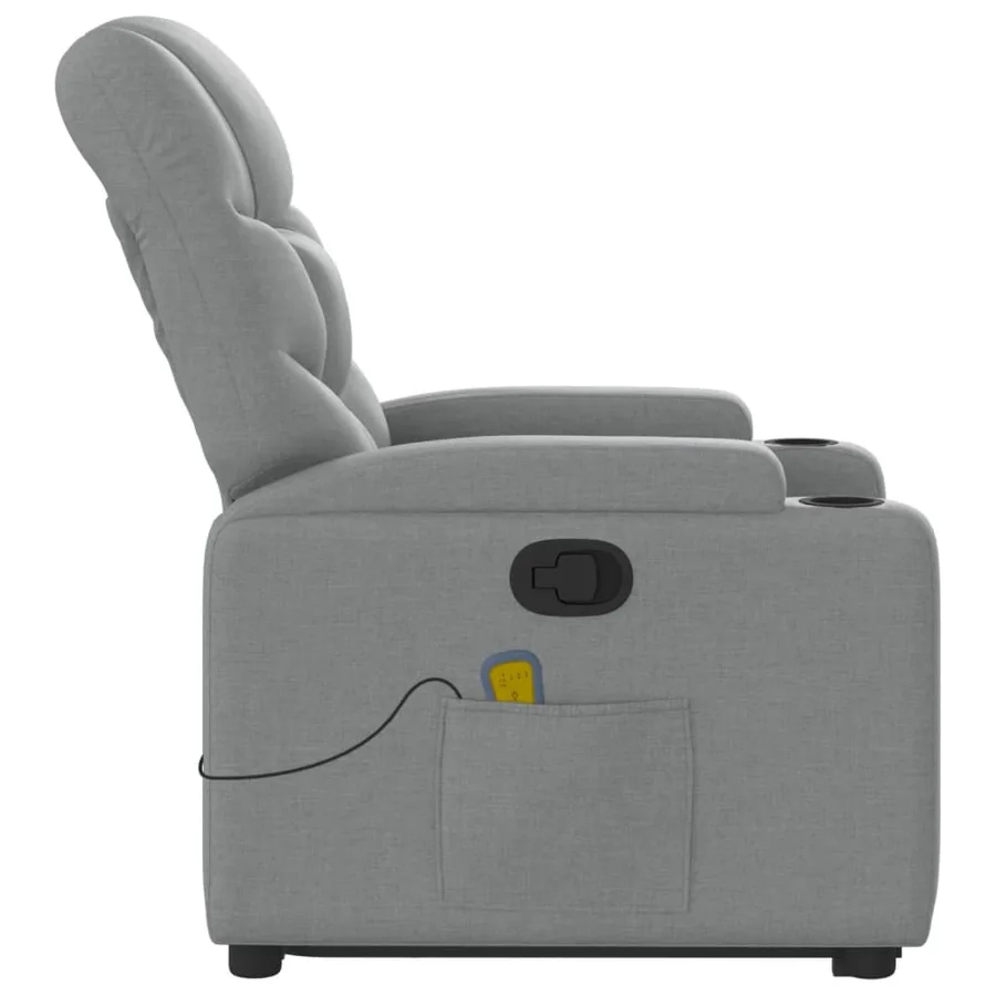 Fauteuil de massage inclinable Gris clair Tissu - 10