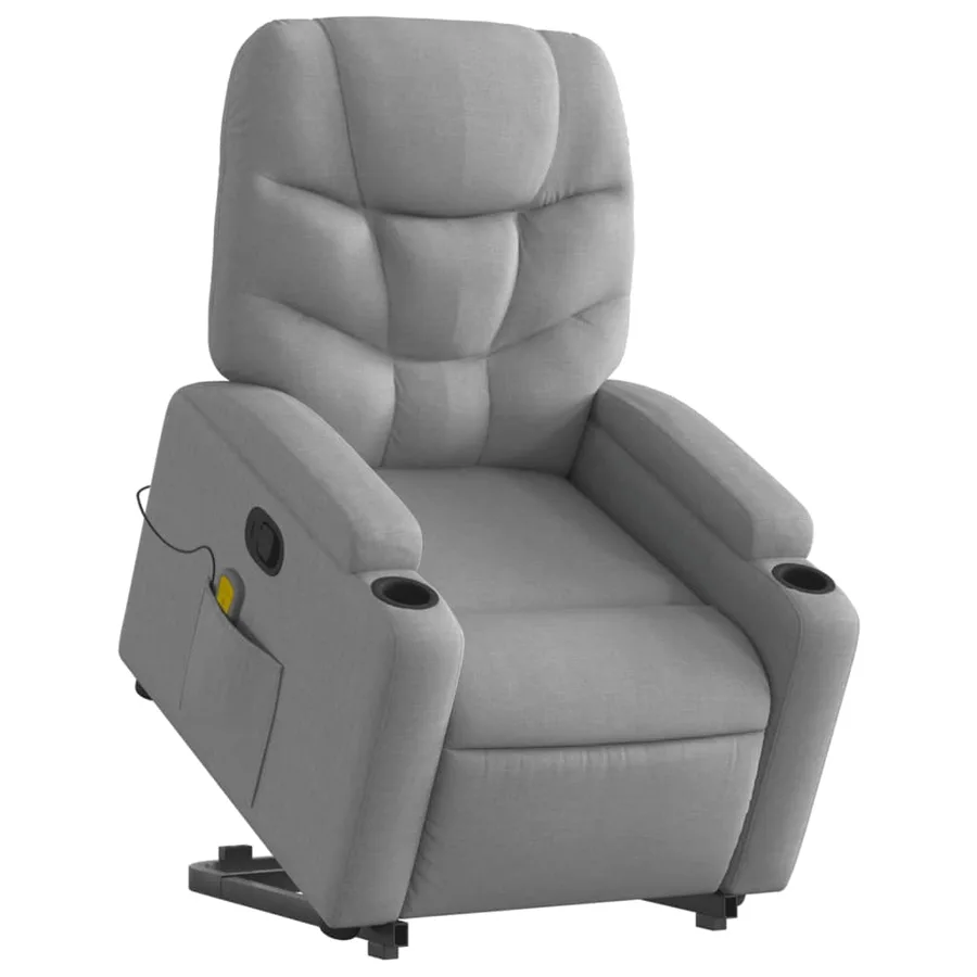 Fauteuil de massage inclinable Gris clair Tissu - 3