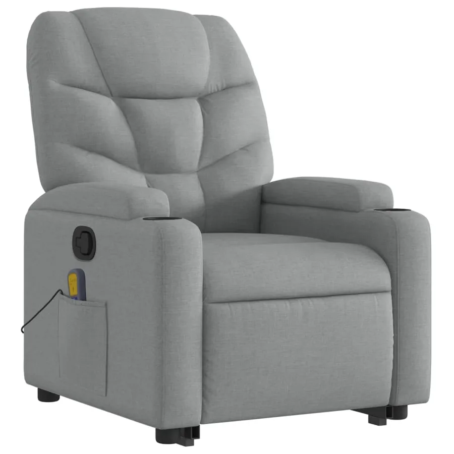 Fauteuil de massage inclinable Gris clair Tissu - 4