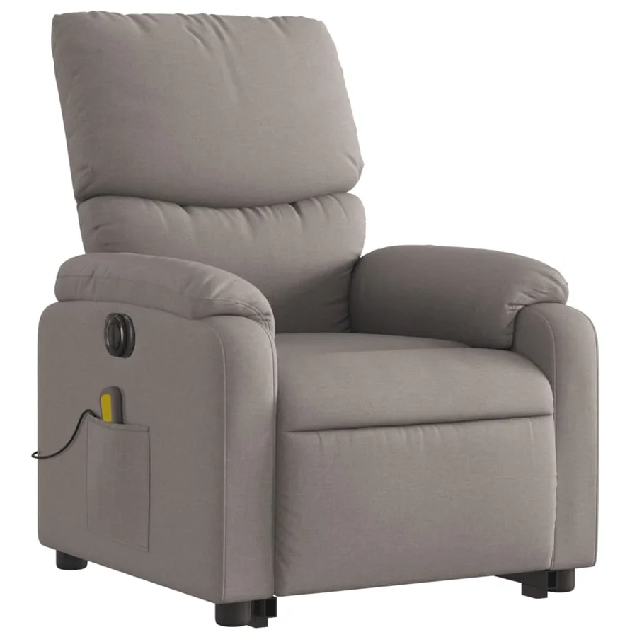 Fauteuil inclinable de massage électrique Taupe Tissu - 4