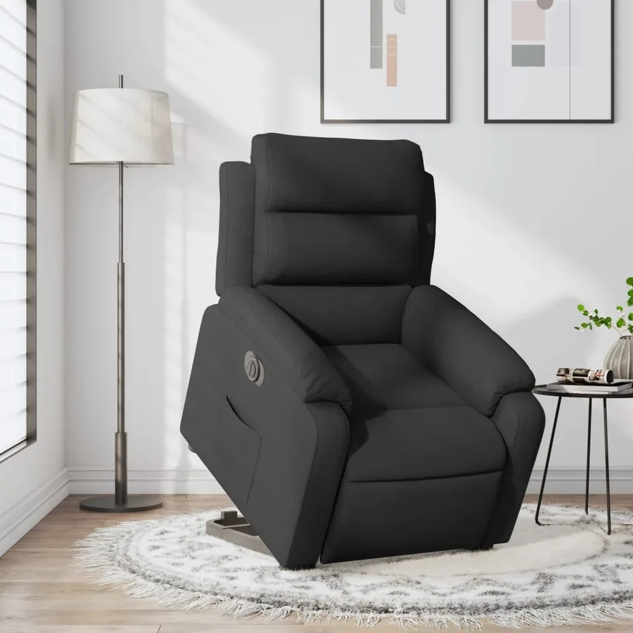 Fauteuil inclinable électrique noir tissu - 16