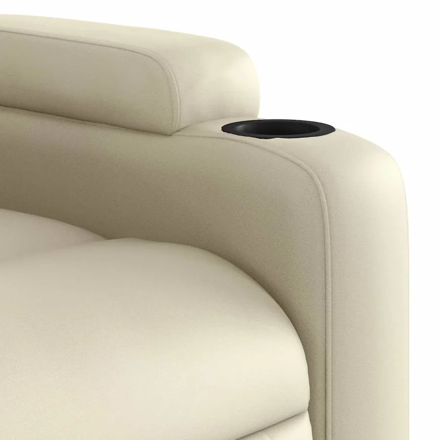 Fauteuil inclinable de massage électrique crème similicuir - 12
