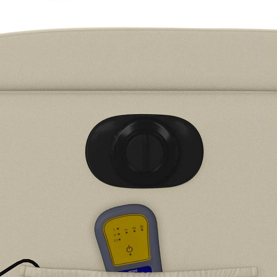 Fauteuil inclinable de massage électrique crème similicuir - 13