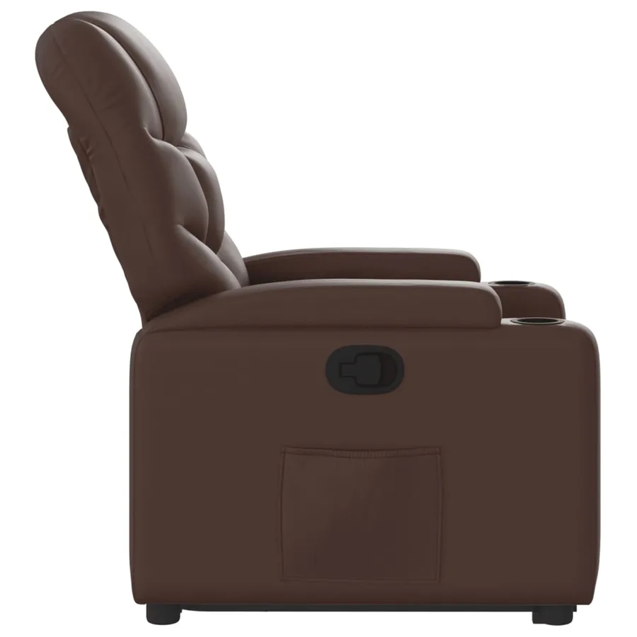 Fauteuil inclinable marron similicuir - 10