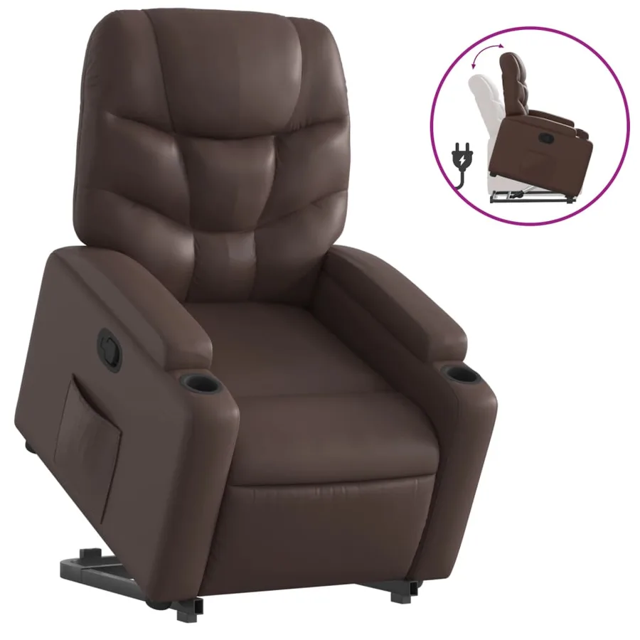 Fauteuil inclinable marron similicuir - 2