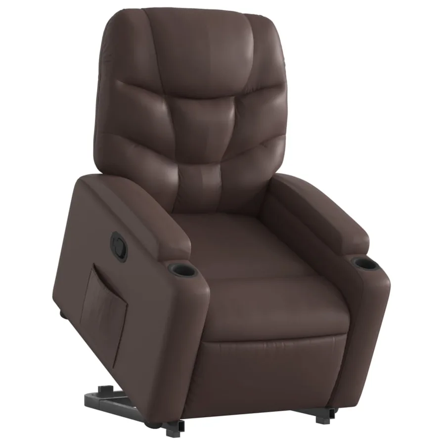 Fauteuil inclinable marron similicuir - 3