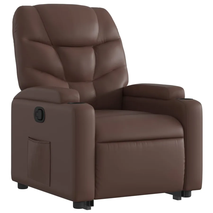 Fauteuil inclinable marron similicuir - 4