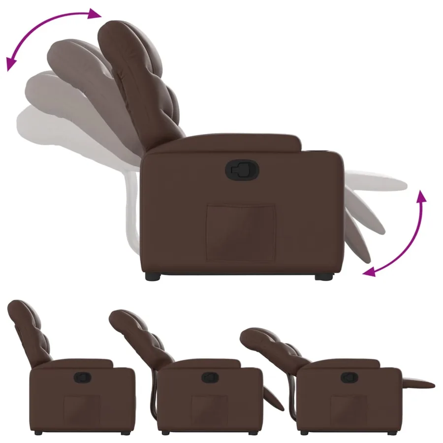 Fauteuil inclinable marron similicuir - 7