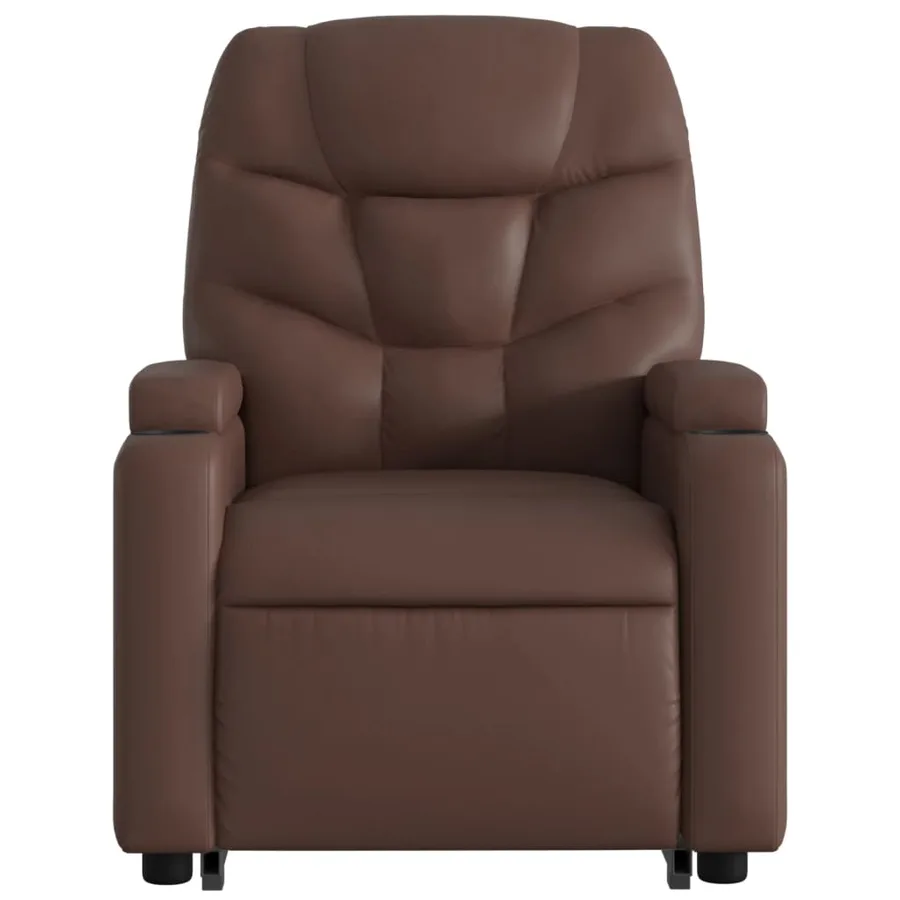 Fauteuil inclinable marron similicuir - 9