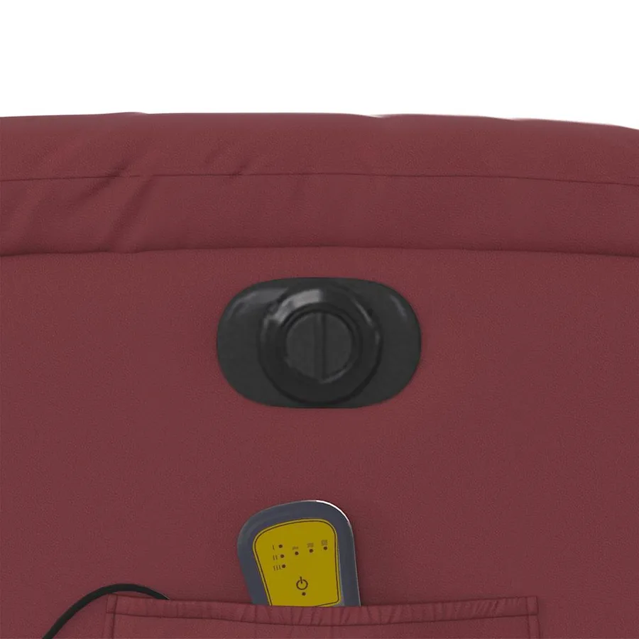 Fauteuil inclinable de massage électrique rouge bordeaux - 13