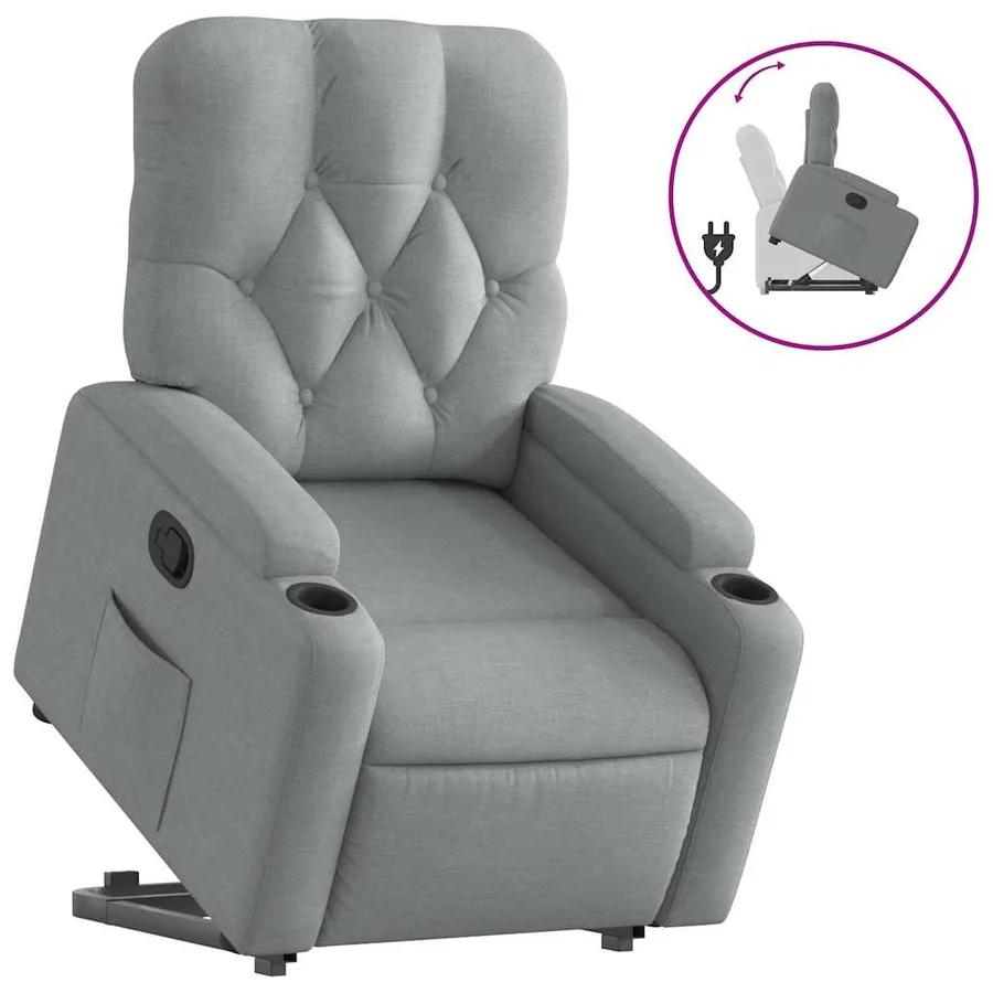 Fauteuil inclinable Gris clair Tissu - 2