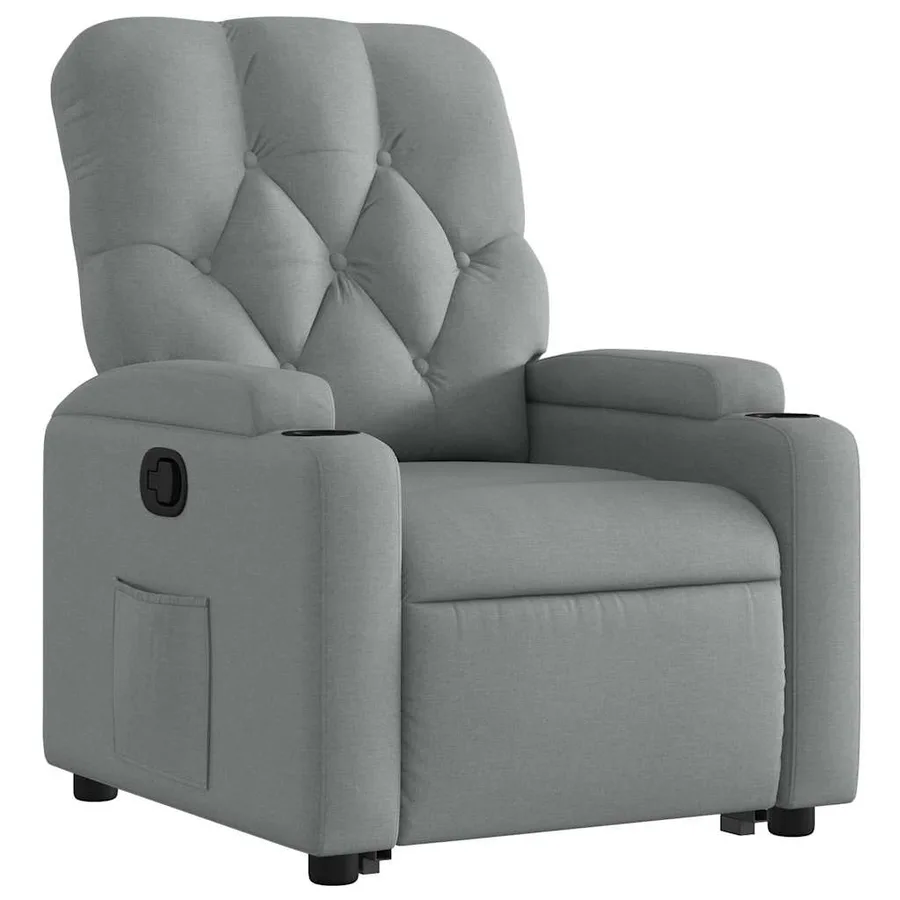 Fauteuil inclinable Gris clair Tissu - 4