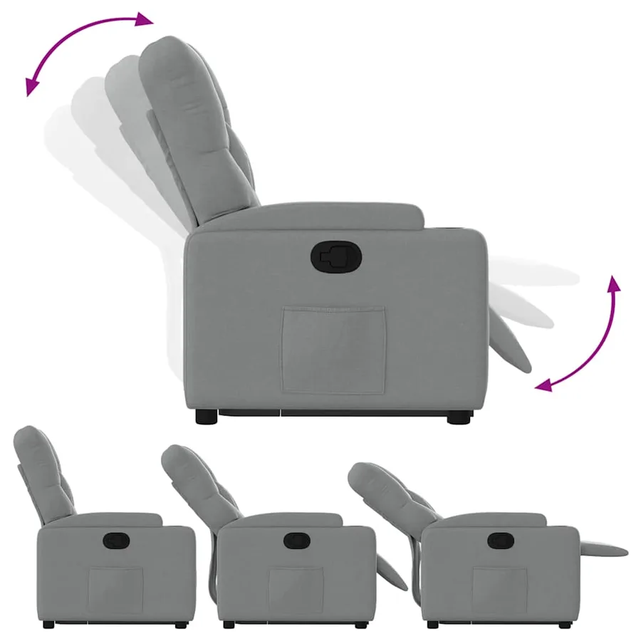 Fauteuil inclinable Gris clair Tissu - 7