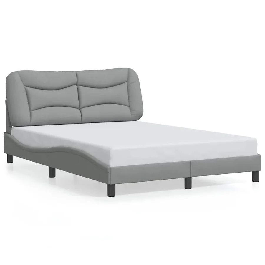 Cadre de lit sans matelas Hvar gris clair 140x200 cm tissu - 2