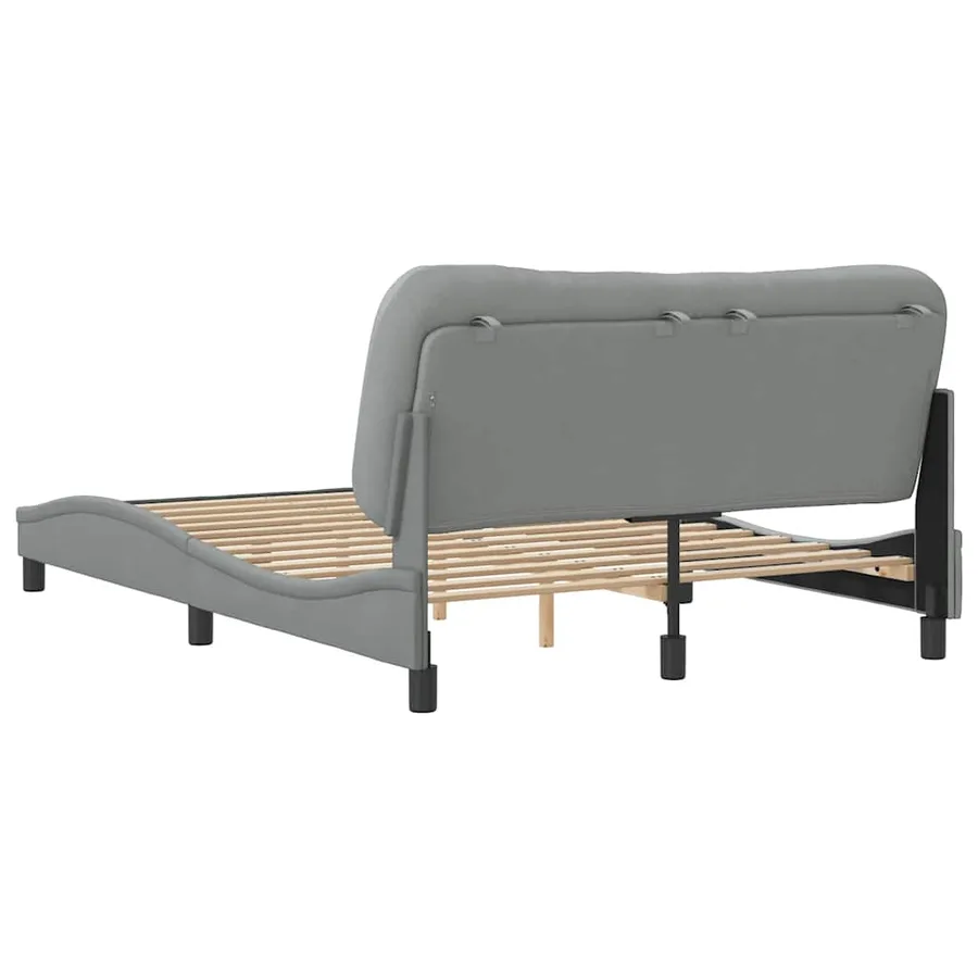 Cadre de lit sans matelas Hvar gris clair 140x200 cm tissu - 6