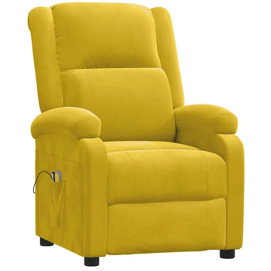 Fauteuil électrique de massage Jaune Velours - 3