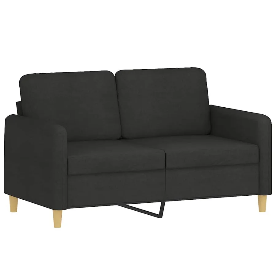 Canapé à 2 places Noir 120 cm Tissu - 2