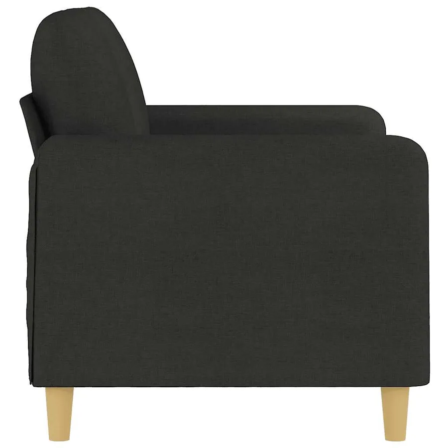 Canapé à 2 places Noir 120 cm Tissu - 4