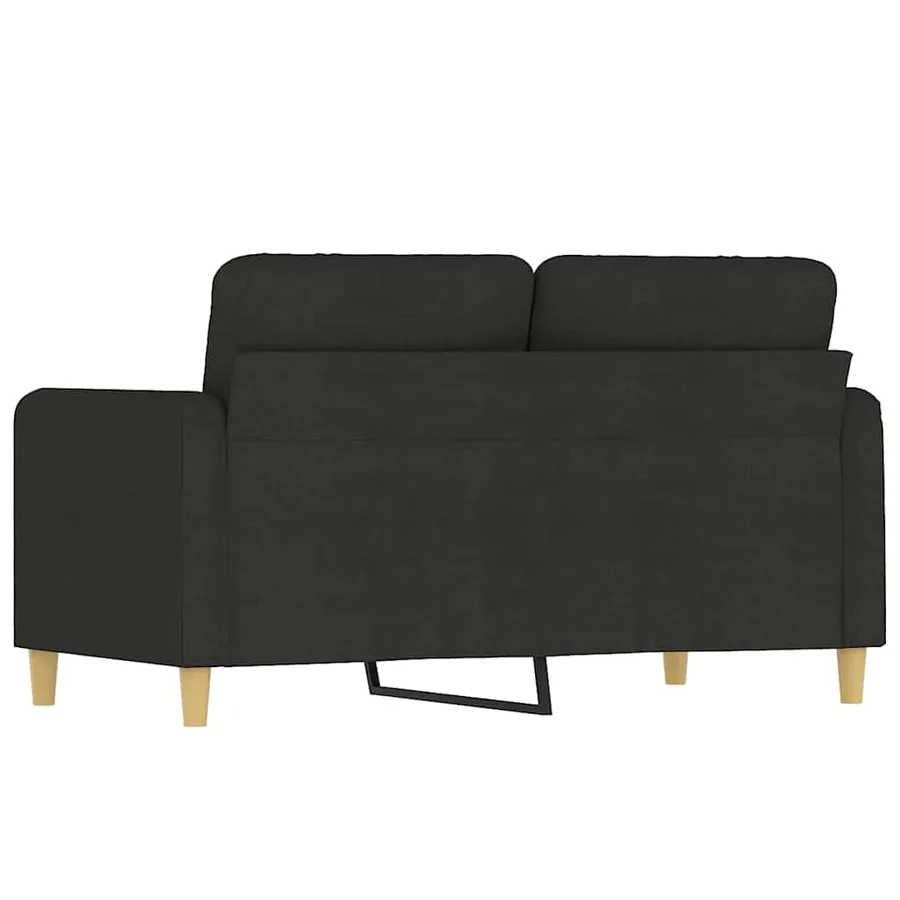 Canapé à 2 places Noir 120 cm Tissu - 5