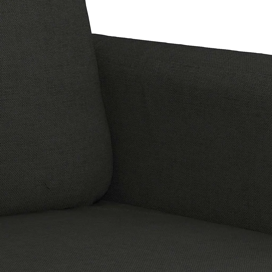 Canapé à 2 places Noir 120 cm Tissu - 6
