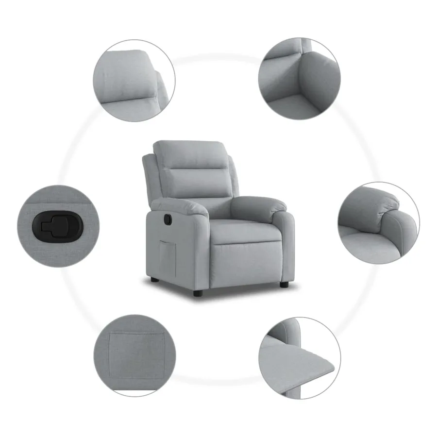 Fauteuil inclinable Gris clair Tissu - 5