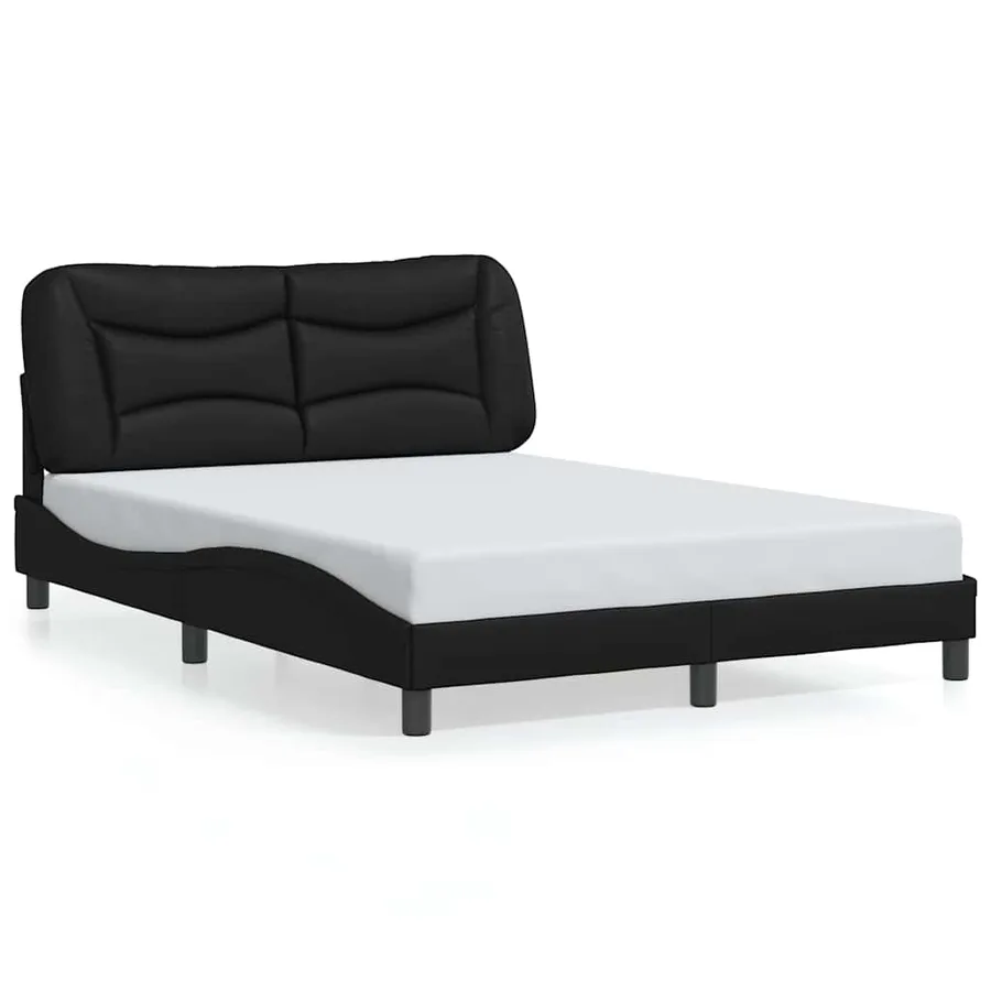 Cadre de lit sans matelas Hvar noir 140x200 cm similicuir - 2
