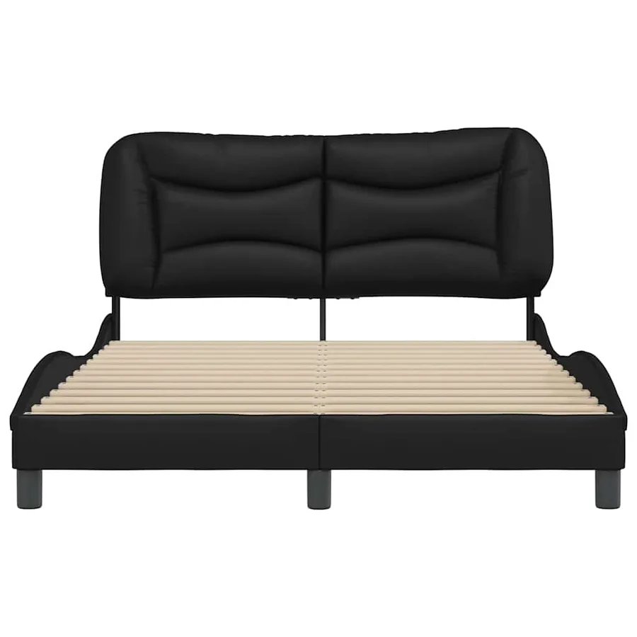 Cadre de lit sans matelas Hvar noir 140x200 cm similicuir - 4