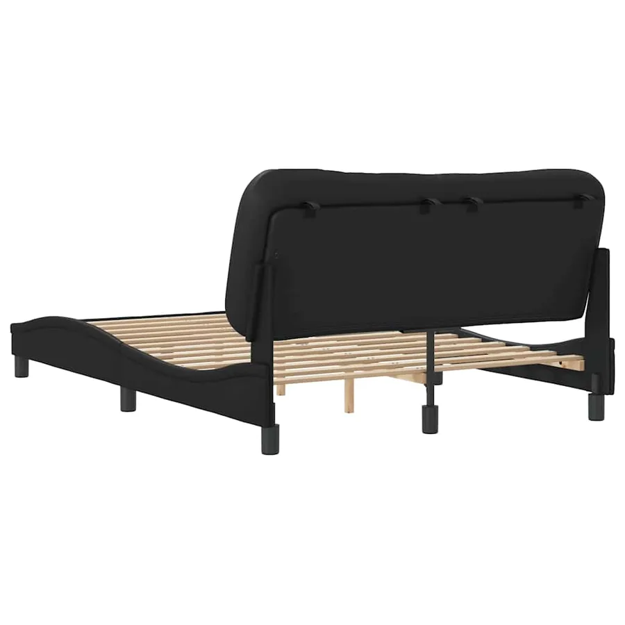 Cadre de lit sans matelas Hvar noir 140x200 cm similicuir - 6