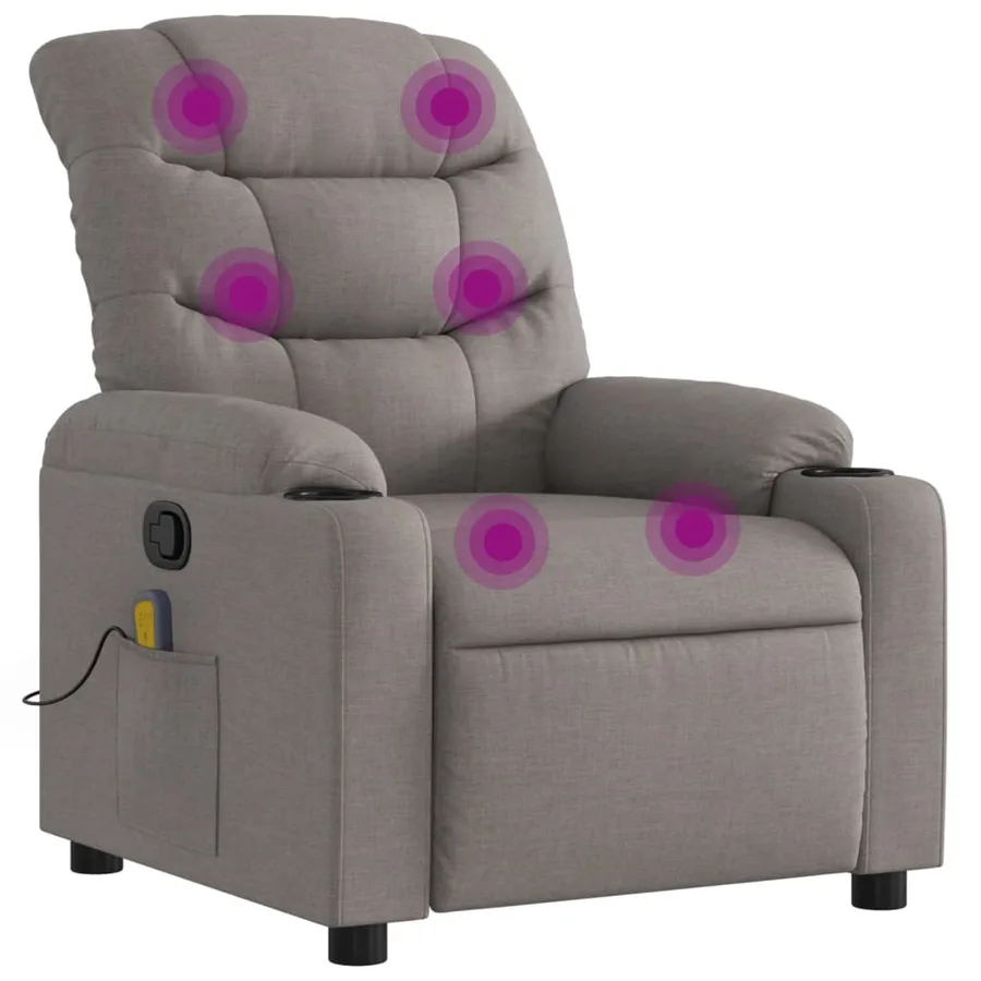 Fauteuil de massage inclinable Taupe Tissu - 2