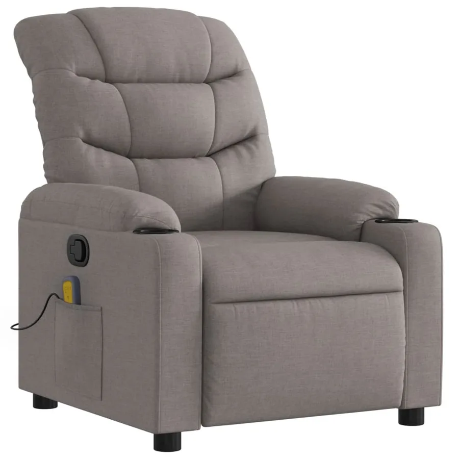 Fauteuil de massage inclinable Taupe Tissu - 3