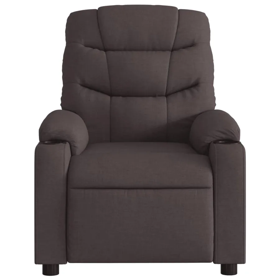 Fauteuil de massage inclinable Marron foncé Tissu - 7