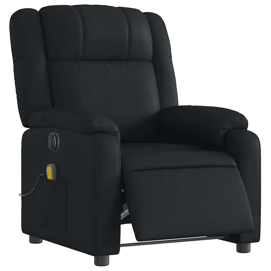 Fauteuil de massage inclinable électrique noir similicuir - 3