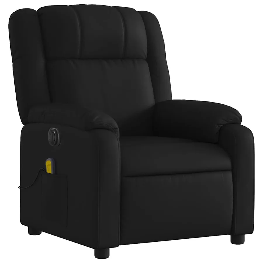 Fauteuil de massage inclinable électrique noir similicuir - 4