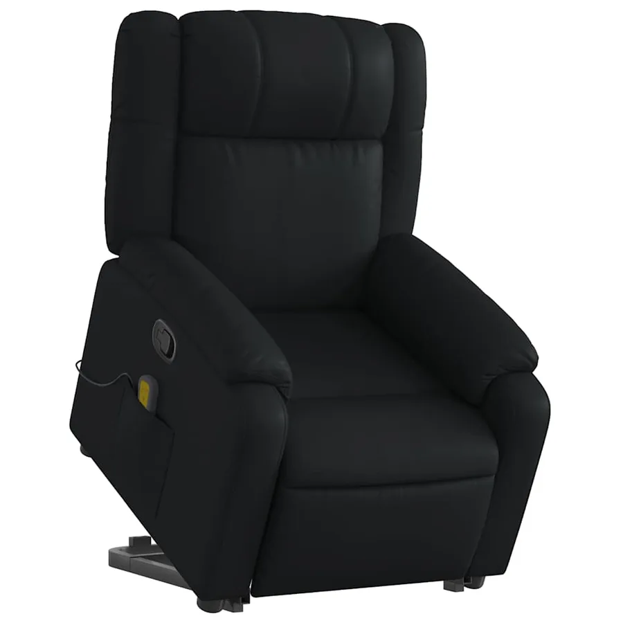 Fauteuil inclinable de massage Noir Similicuir - 3