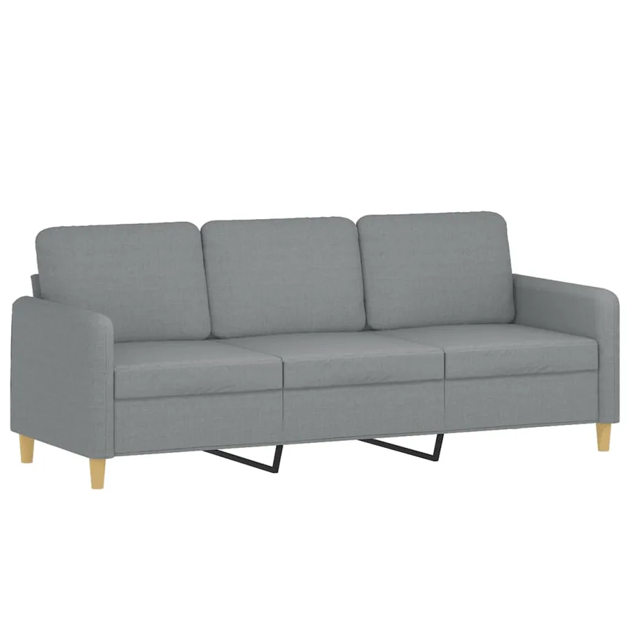 Ensemble de canapés 3 pcs avec coussins Gris clair Tissu - 5