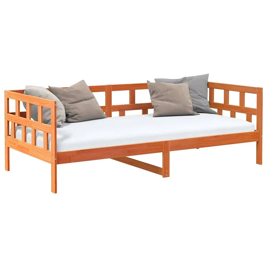Lit de jour sans matelas cire marron 80x200 cm bois pin massif - 3