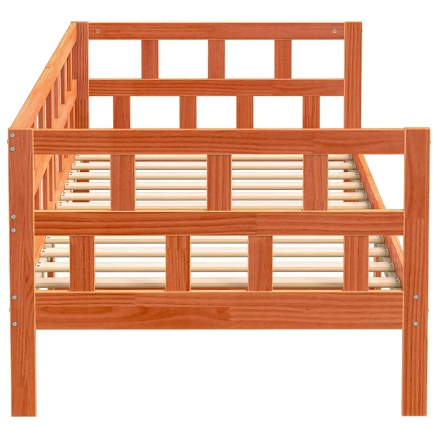 Lit de jour sans matelas cire marron 80x200 cm bois pin massif - 6