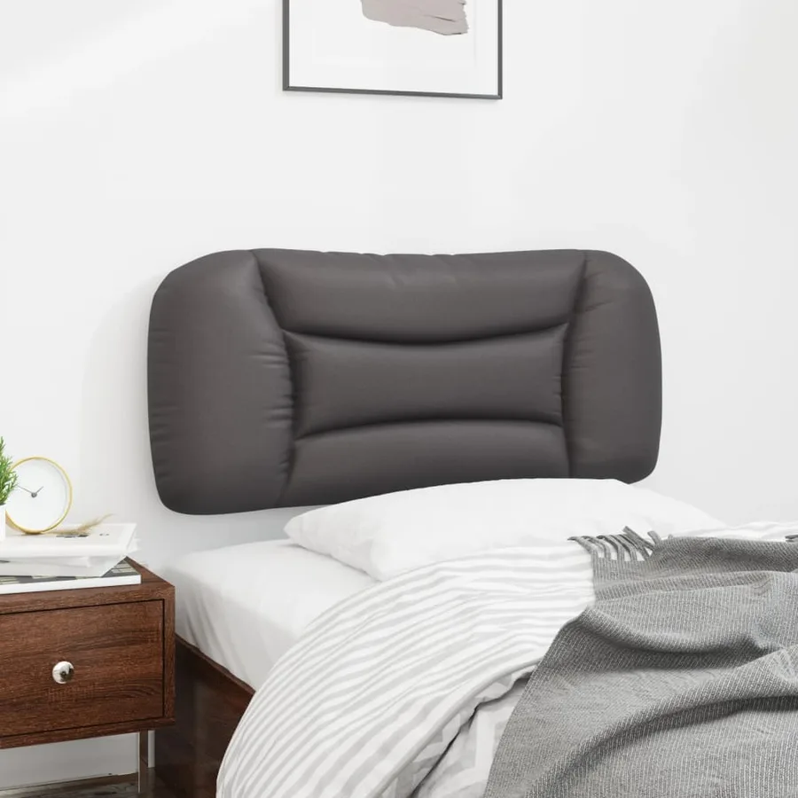 Coussin de tête de lit Hvar gris 80 cm similicuir - 4