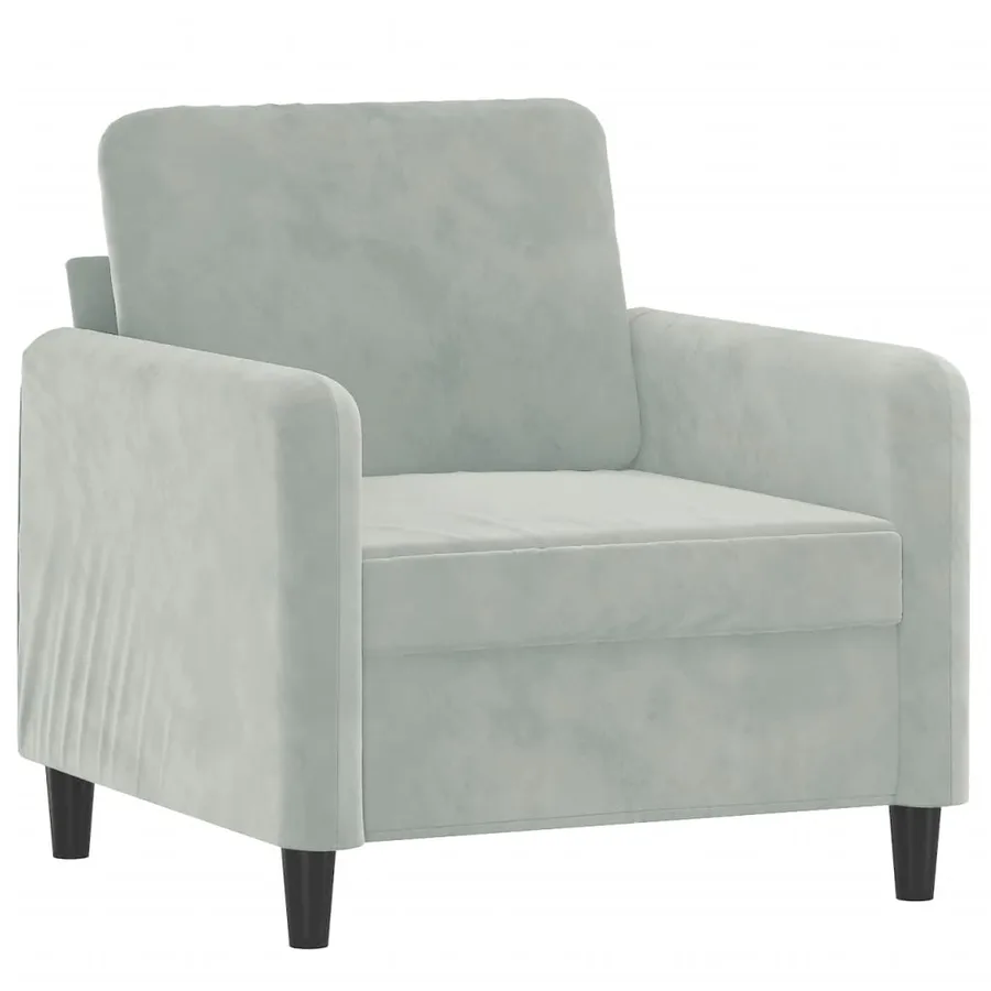 Fauteuil Gris clair 60 cm Velours - 2