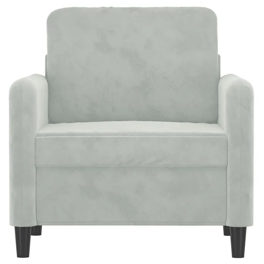 Fauteuil Gris clair 60 cm Velours - 3