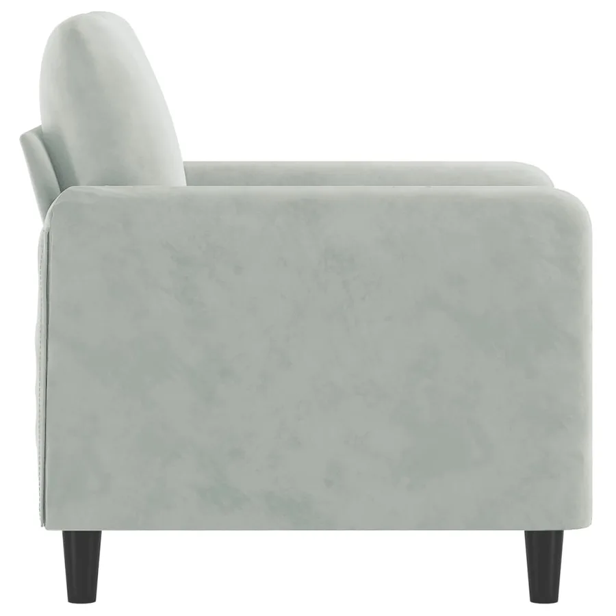 Fauteuil Gris clair 60 cm Velours - 4
