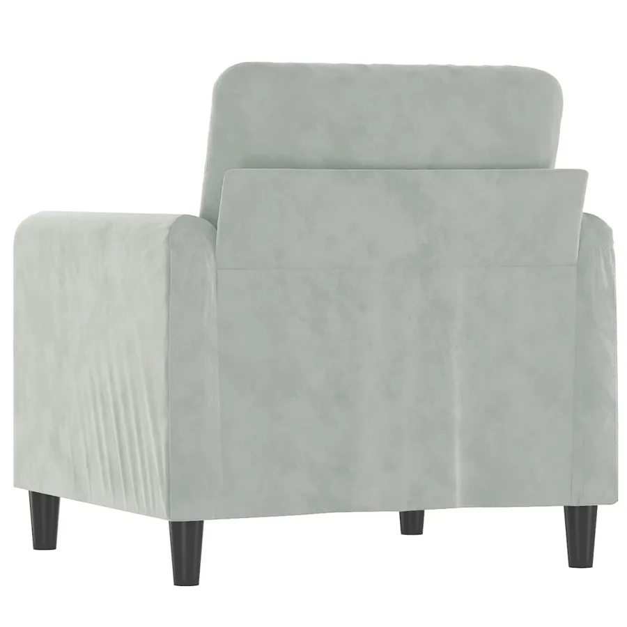 Fauteuil Gris clair 60 cm Velours - 5
