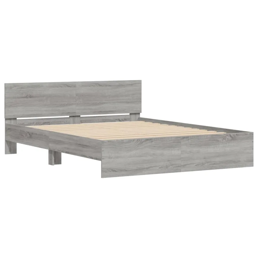 Cadre de lit sans matelas sonoma gris 140x200 cm - 4