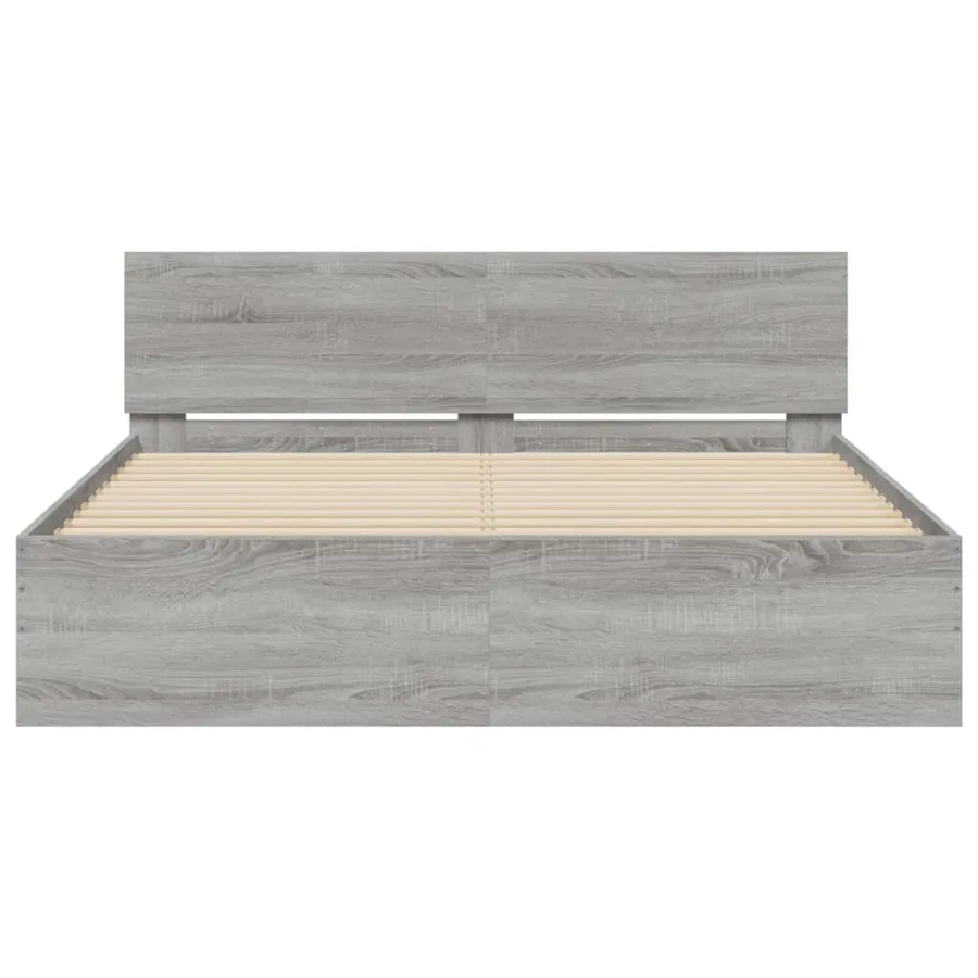 Cadre de lit sans matelas sonoma gris 140x200 cm - 5