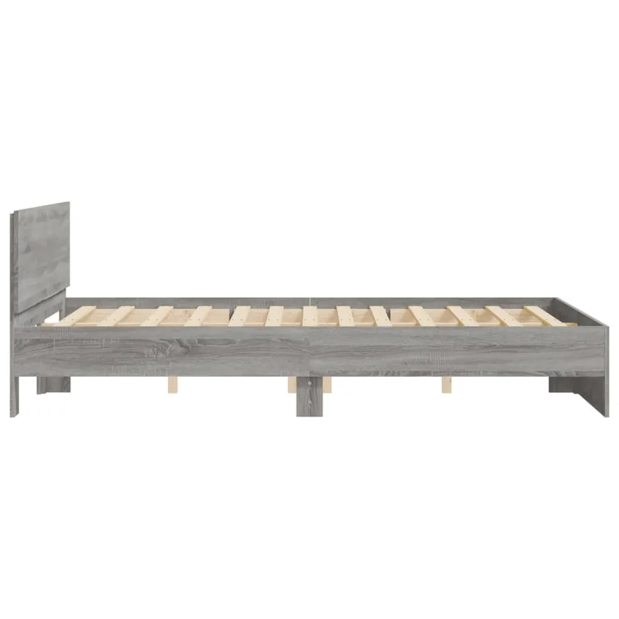 Cadre de lit sans matelas sonoma gris 140x200 cm - 6