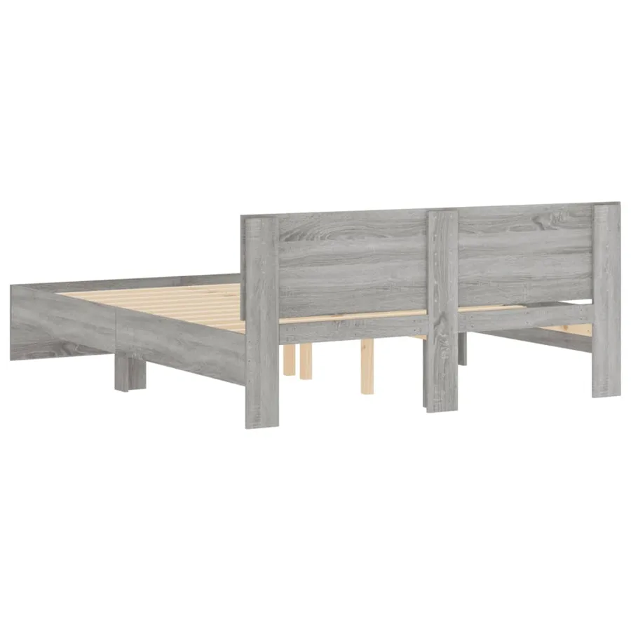 Cadre de lit sans matelas sonoma gris 140x200 cm - 7