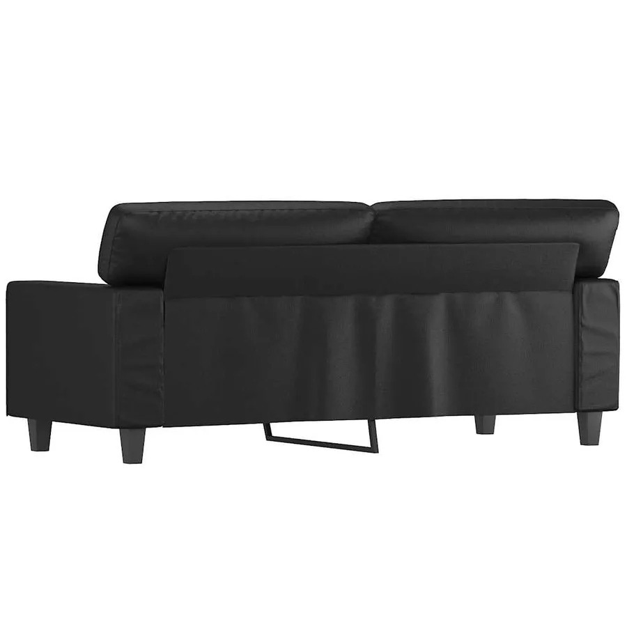 Canapé à 2 places Noir 140 cm Similicuir - 6