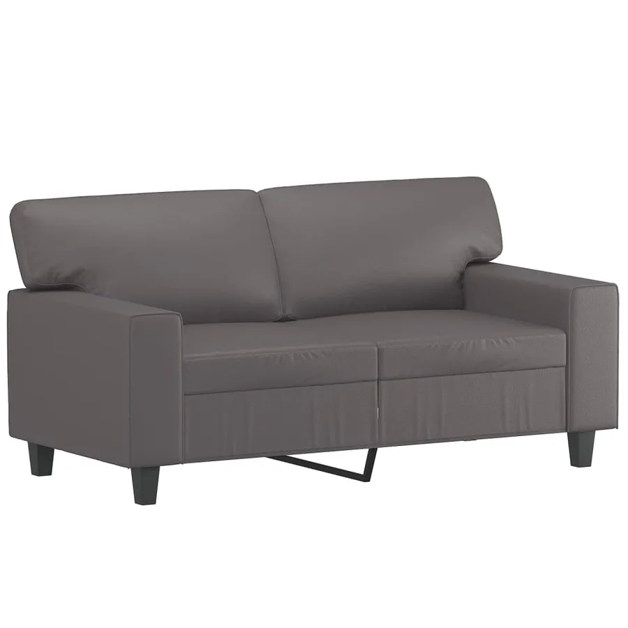 Ensemble de canapés 3 pcs avec coussins gris similicuir - 3